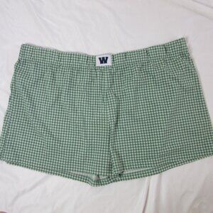 Disney Skinnydip Winnie the Pooh Boxer Pajama Shorts Green Gingham Size 2X NWT